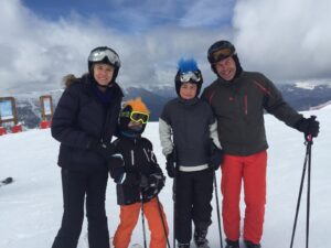 The Spencer family having fun on their ski holiday