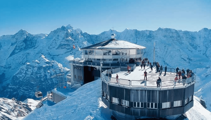 360 Restaurant Piz Gloria in the mountains of Grindelwald ski resort