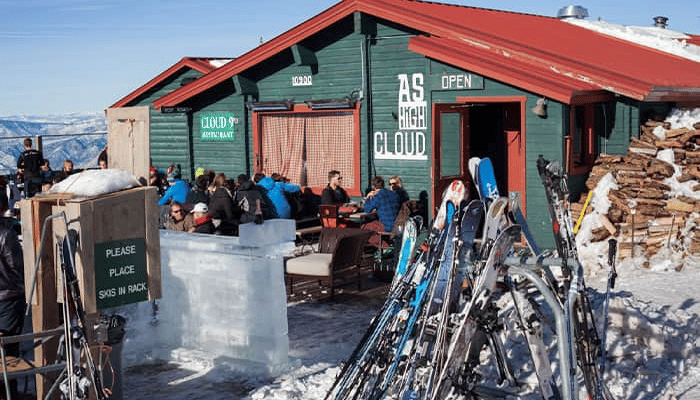 Cloud 9 restaurant in the mountains of Aspen ski resort in Colorado