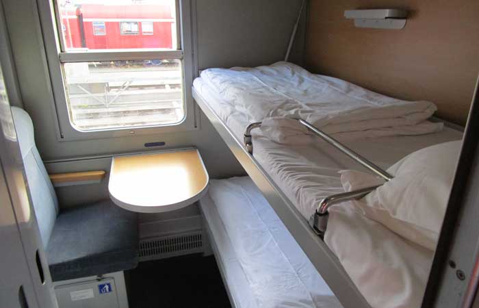 Beds on the ski train