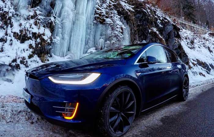 Driving to the Alps in a Tesla-X