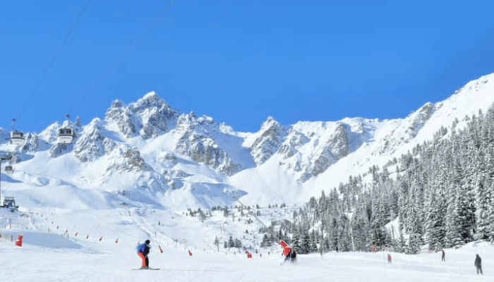 Beginner skiing in France
