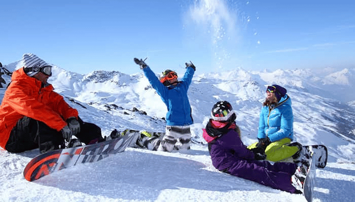 A group snowboarding holiday