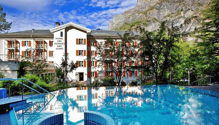 Hotel Sources des Alpes in Leukerbad ski resort Switzerland