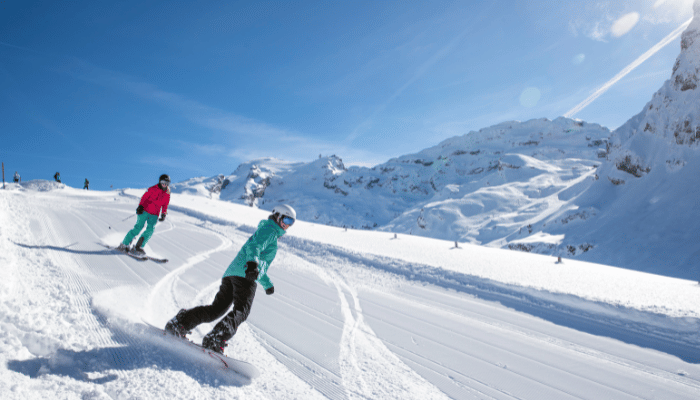 snowboarding in Switzerland