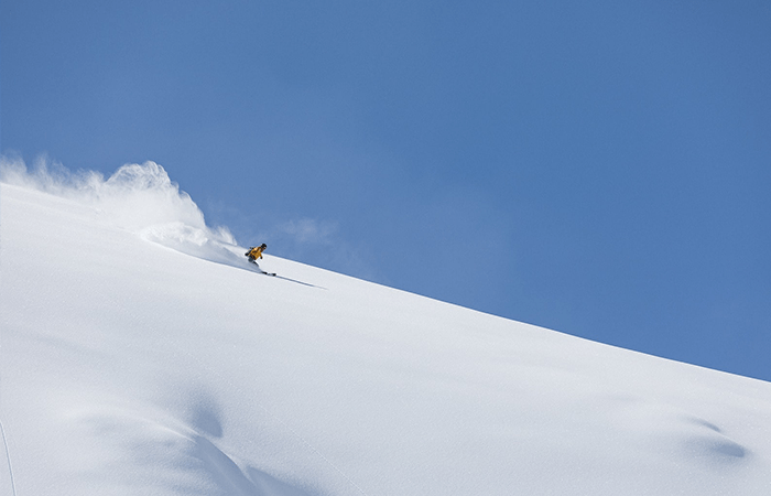 Bluebird powder day in St Moritz