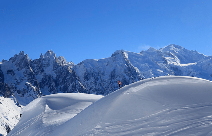 Off-piste in Chamonix ski resort