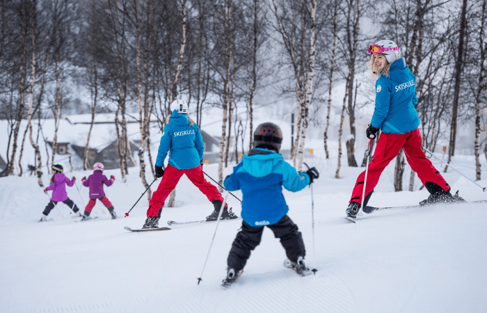 Ski lessons on your first family ski holiday